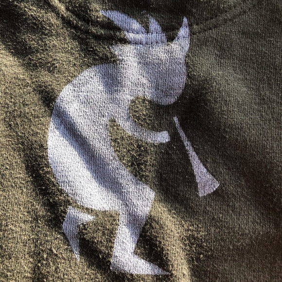 Art Screen Printed Oversized Cozy Sweatshirt Kokopelli Mock Turtleneck - Picture 5 of 6